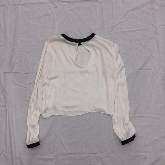 Zara Silky Blouse with Faux Leather Detail - Picture 2 of 4